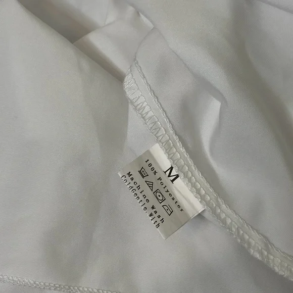 Boho White Crochet Lace Back Tank Top Flowy Sleeveless Blouse Festival Size M - Picture 6 of 7